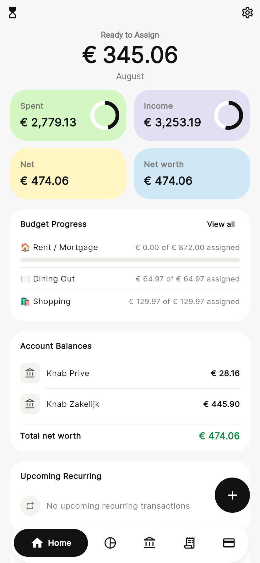 Home screen screenshot