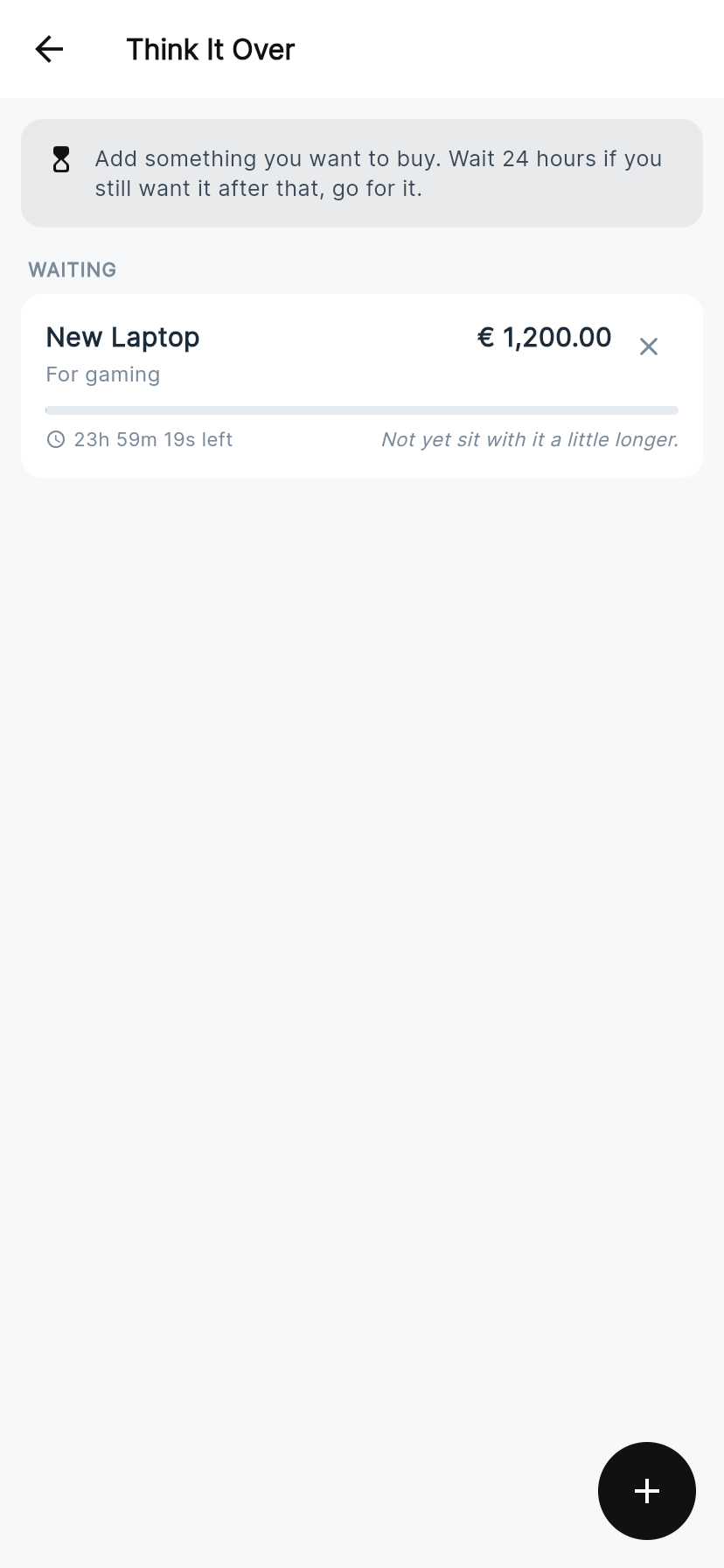 Think It Over list screenshot